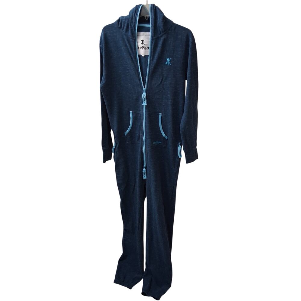 The Norwegian Original OnePiece Jump In Hooded Blue Full Zip Jumpsuit Pockets-S